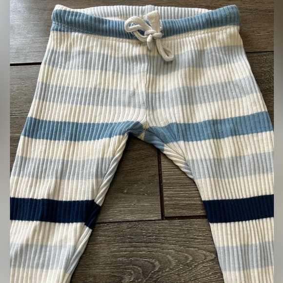 Bee and Dee Blue and White Striped Ribbed Pants size 18m - Picture 4 of 6